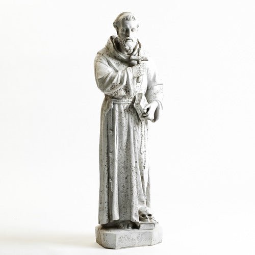 Saint Francis Holding Cross Statue (38 - Inch) Side View