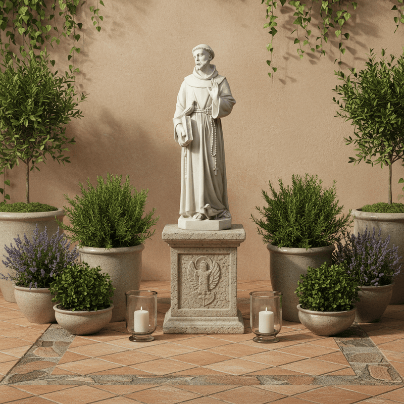 Saint Francis Religious Statue (37 - Inch) Side Angle