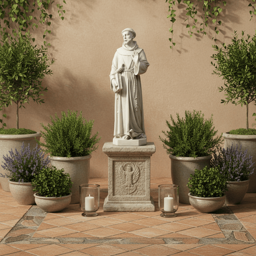 Saint Francis Religious Statue (37 - Inch) Side Angle