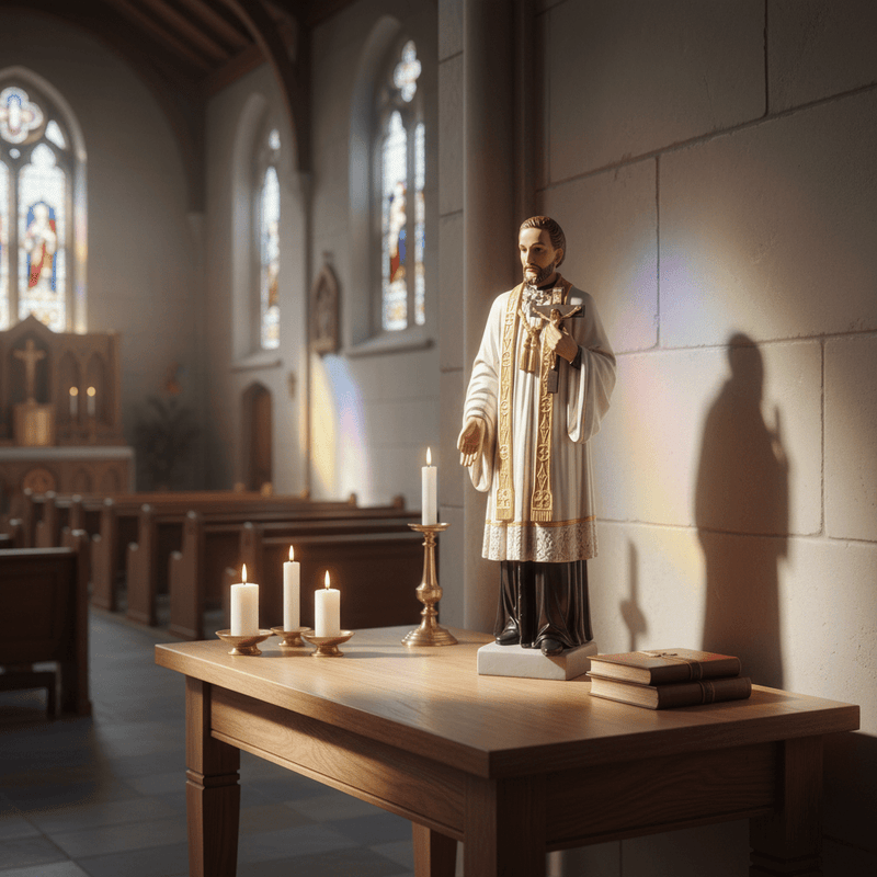 Saint Francis Xavier Religious Statue (26.5 - Inch) Side Angle