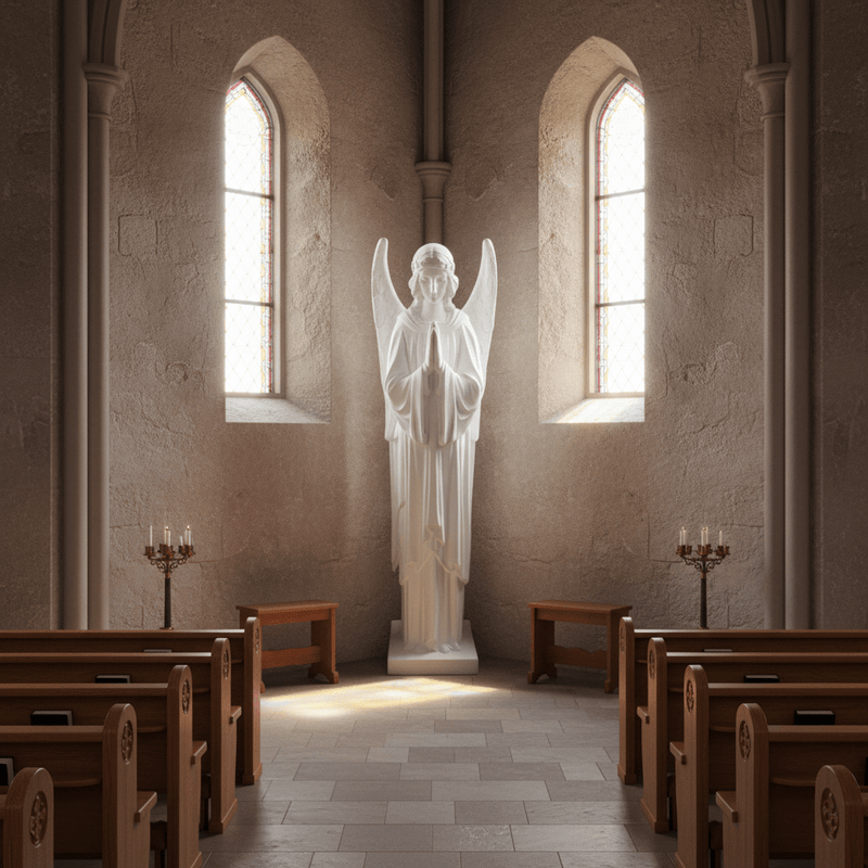 Saint Gabriel the Archangel Statue (63 - Inch) Side Angle