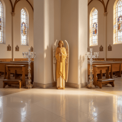 Saint Gabriel the Archangel Statue (63 - Inch) Side Angle