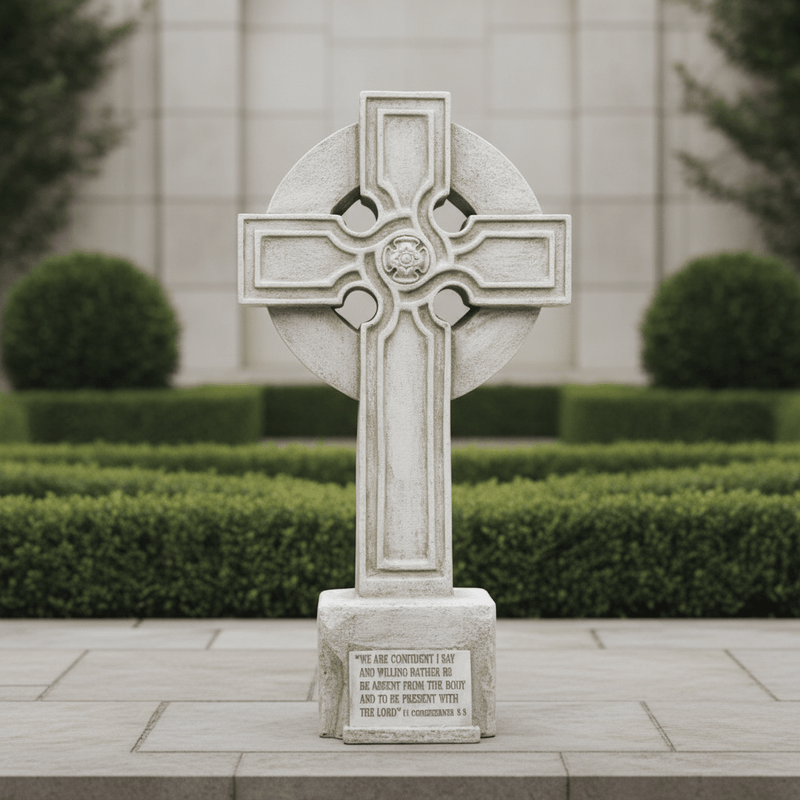 Saint John Cross on Stand Statue (32-Inch)