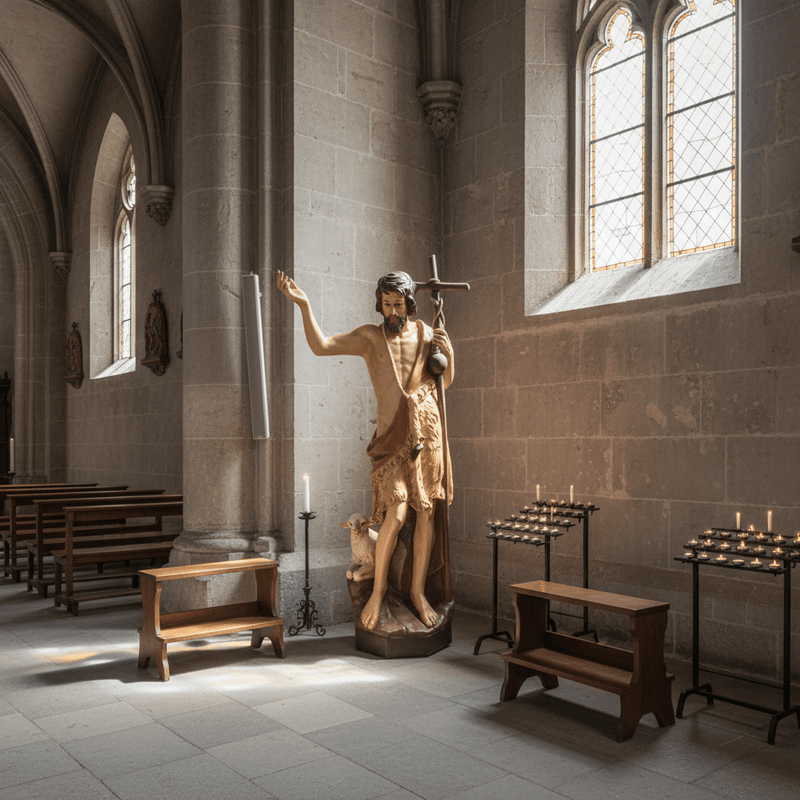 Saint John the Baptist with Staff Statue (60-Inch)