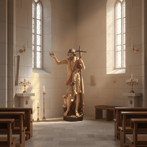 Saint John the Baptist with Staff Statue (60-Inch)