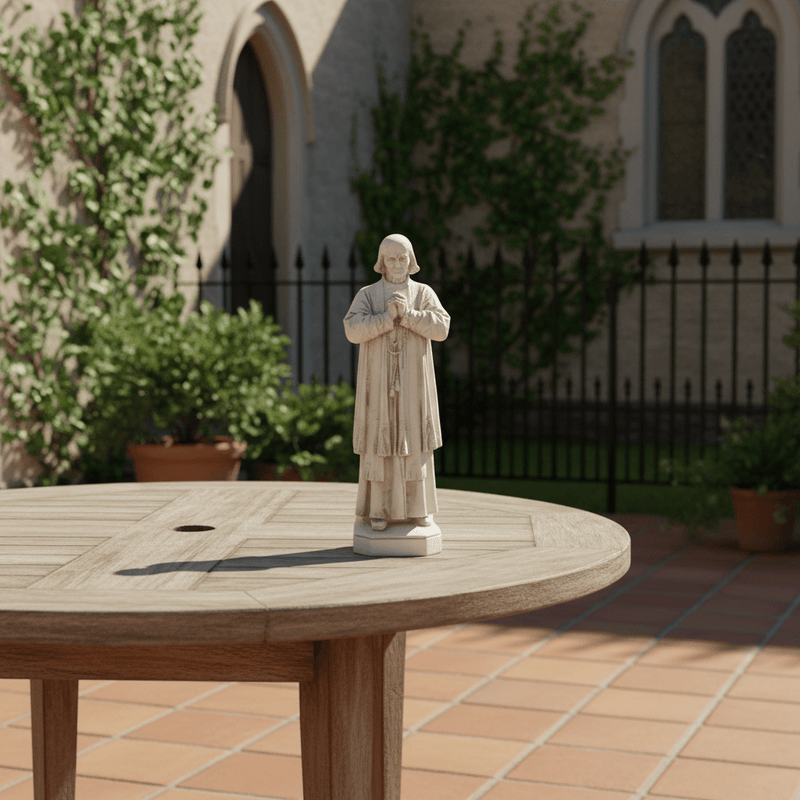 Saint John Vianney Religious Statue (13 - Inch) Side Angle