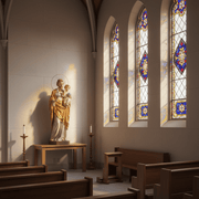 Saint Joseph and Child Religious Statue (49 - Inch) Side Angle