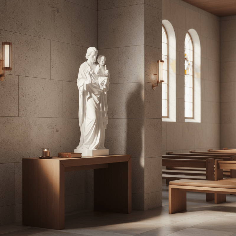 Saint Joseph and Child Statue (49 - Inch) Side Angle