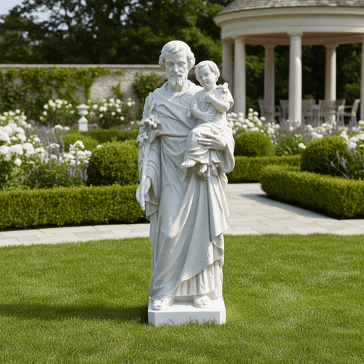 Saint Joseph with Child and Cross Statue (38 - Inch) Side Angle