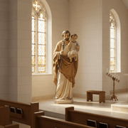 Saint Joseph with Child and Lily Statue (65 - Inch) Side Angle