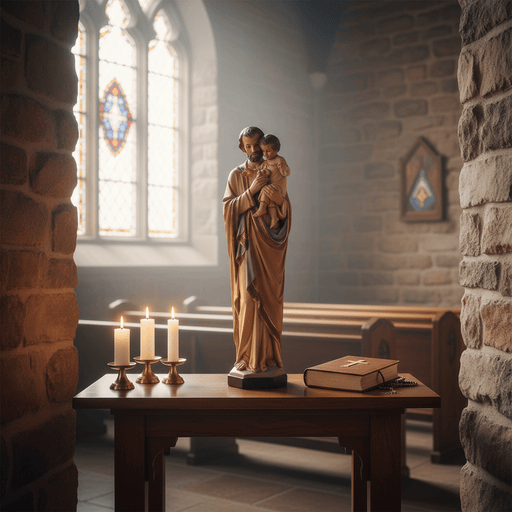 Saint Joseph with Child Statue (32 - Inch) Side Angle