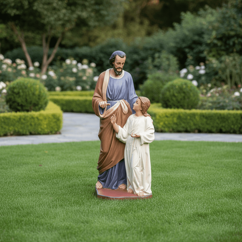 Saint Joseph with Tools Statue (55 - Inch) Side Angle