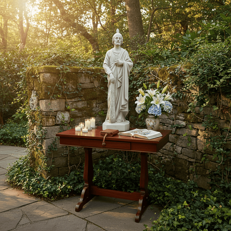 Saint Jude Garden Statue (36 - Inch) Side Angle
