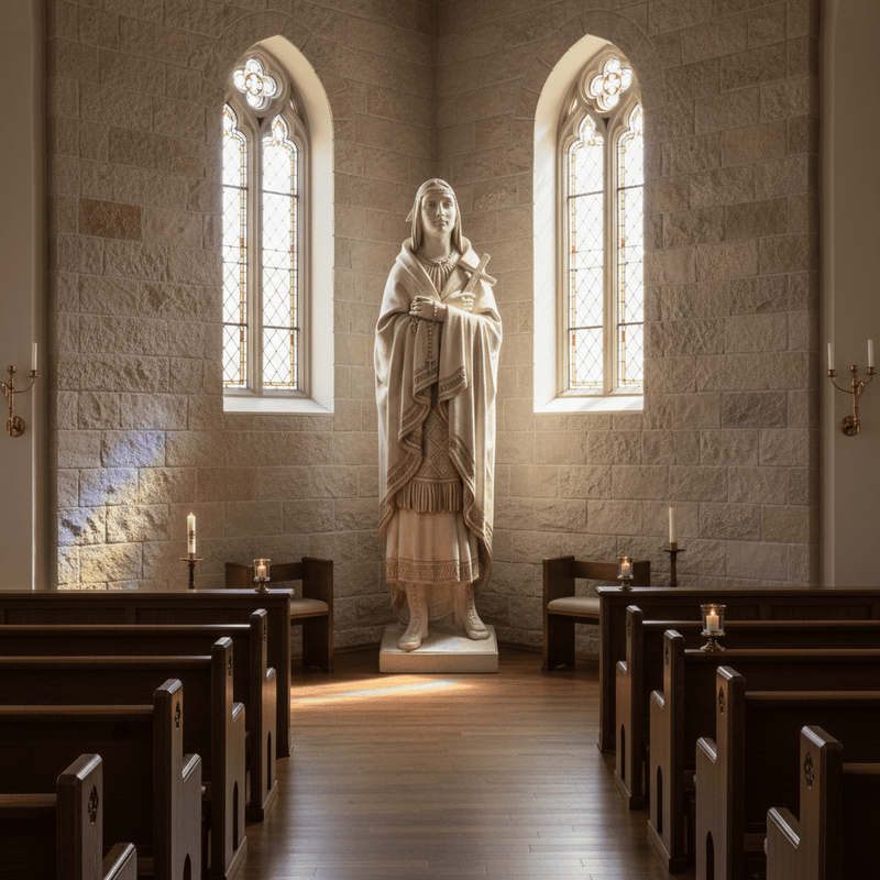 Saint Kateri Tekakwitha Statue (60 - Inch) Side Angle