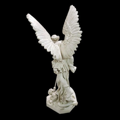 Saint Michael Defeating Satan Statue (58 - Inch) Side Angle View