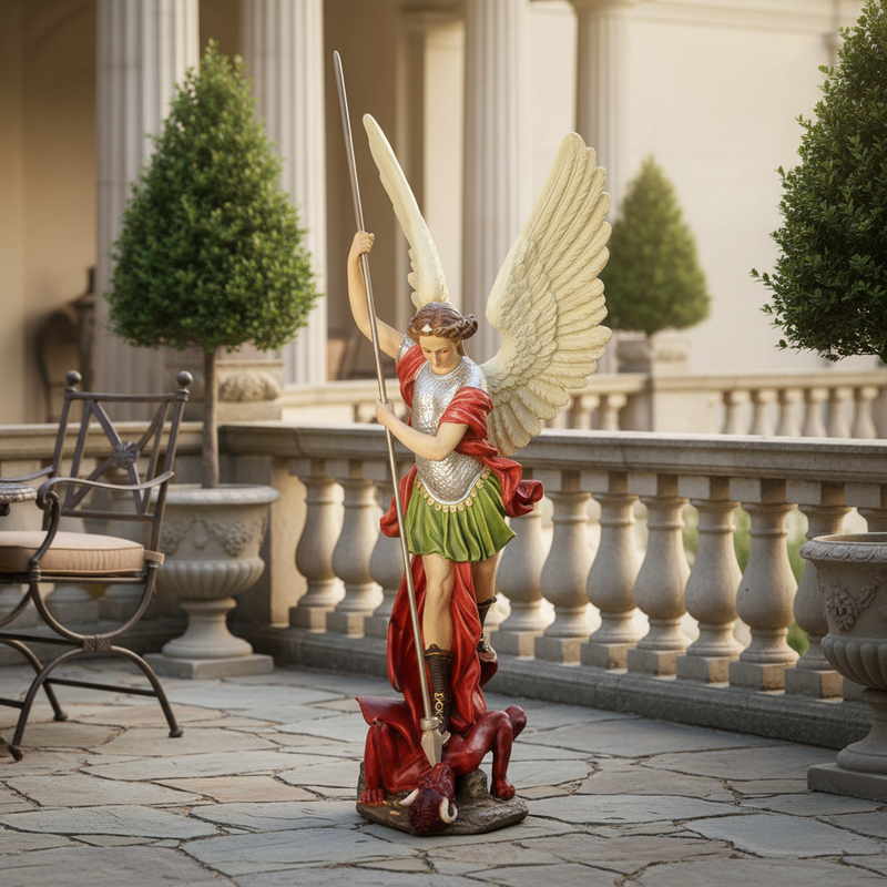 Saint Michael Defeating Satan Statue (58-Inch)