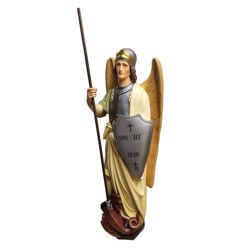 Saint Michael Shield Statue (55 - Inch) Different Angle