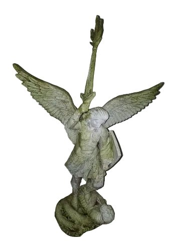 Saint Michael with Sword and Fire Statue (38 - Inch) Side View