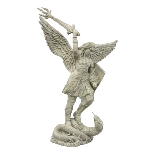 Saint Michael with Sword and Fire Statue (38 - Inch) Side View