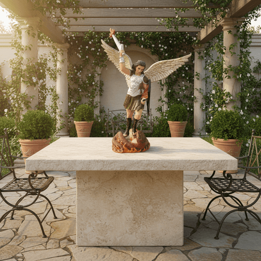 Saint Michael with Sword and Fire Statue (38 - Inch) Side Angle