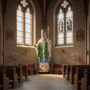 Saint Patrick with Staff Statue (72 - Inch) Side Angle