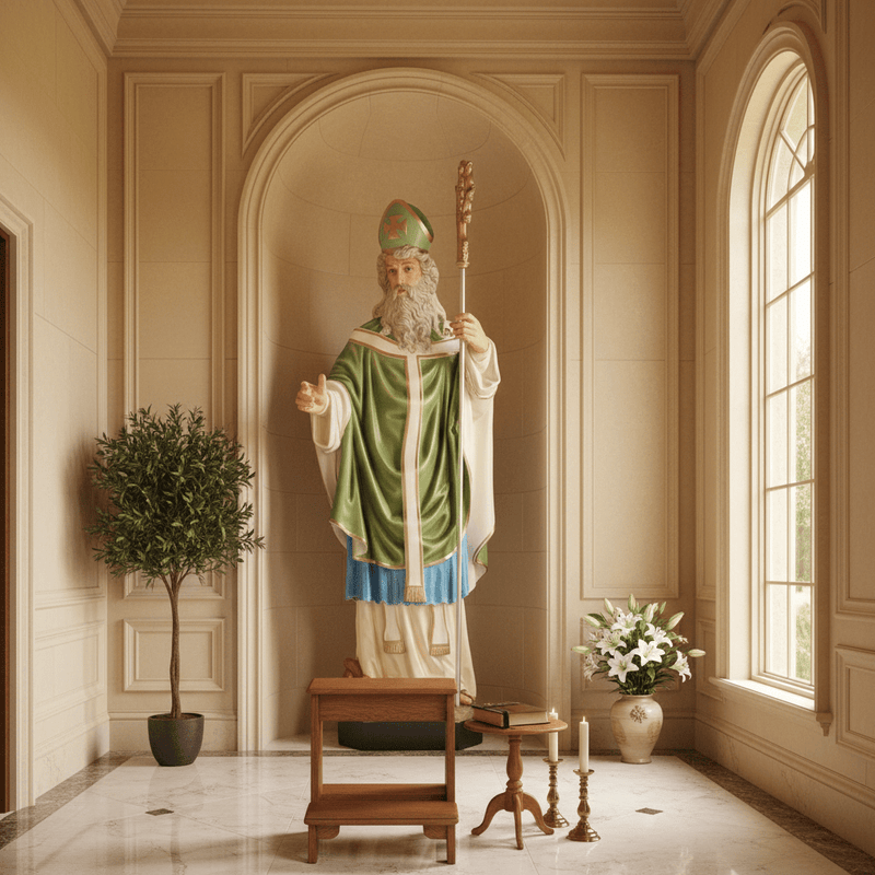 Saint Patrick with Staff Statue (72-Inch)