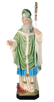 Saint Patrick with Staff Statue (72 - Inch) Side View