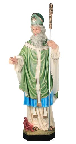 Saint Patrick with Staff Statue (72 - Inch) Side View