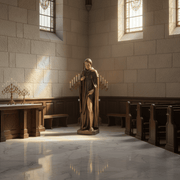 Saint Peregrine Statue (60 - Inch) Side Angle