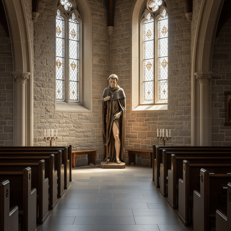 Saint Peregrine Statue (60 - Inch) Side Angle