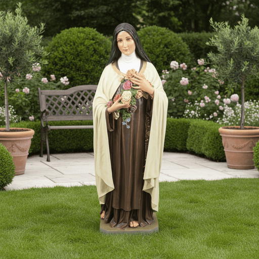 Saint Therese with Roses Statue (60 - Inch) Side Angle