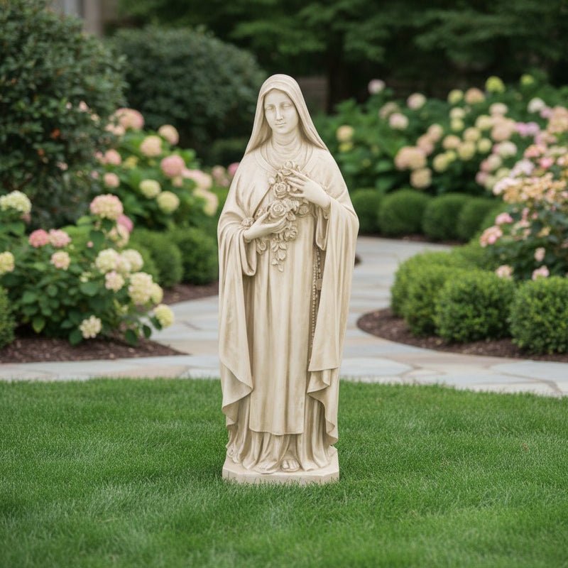 Saint Therese with Roses Statue (60 - Inch) Side Angle