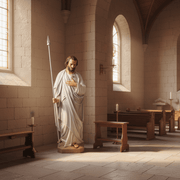 Saint Thomas with Spear Statue (60 - Inch) Side Angle