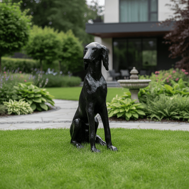 Saluki Dog Garden Statue (39 - Inch) Side Angle