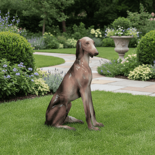 Saluki Dog Statue (39 - Inch) Side Angle