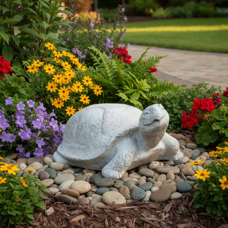 Sand Turtle Garden Statue (10 - Inch) Side Angle