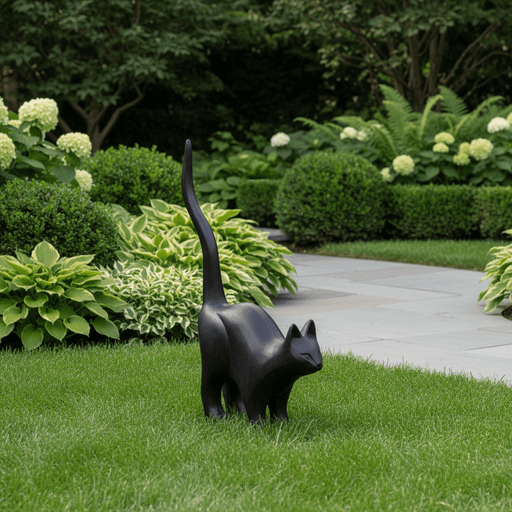 Scary Cat Garden Statue (49 - Inch) Side Angle