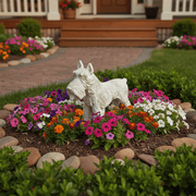 Schnauzer Dog Garden Statue (14 - Inch) Side Angle