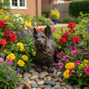 Scottie Dog Garden Statue (14 - Inch) Side Angle