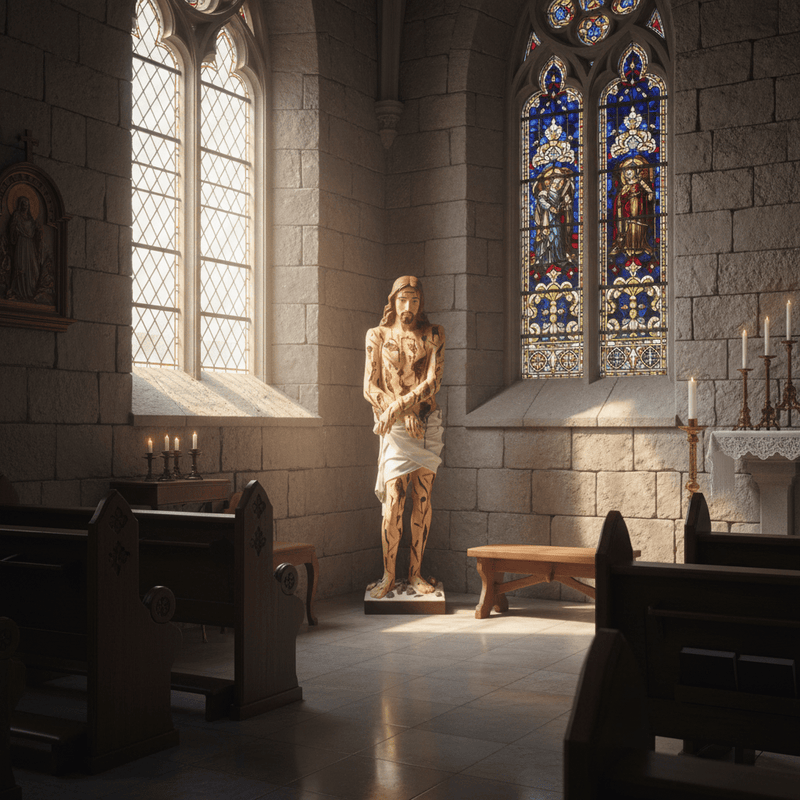 Scourged Christ Religious Statue (60 - Inch) Side Angle