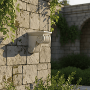 Scroll Drapery Outdoor Bracket (6 - Inch) Side Angle