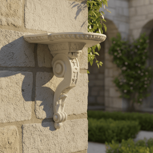 Scroll Drapery Outdoor Bracket (9 - Inch) Side Angle
