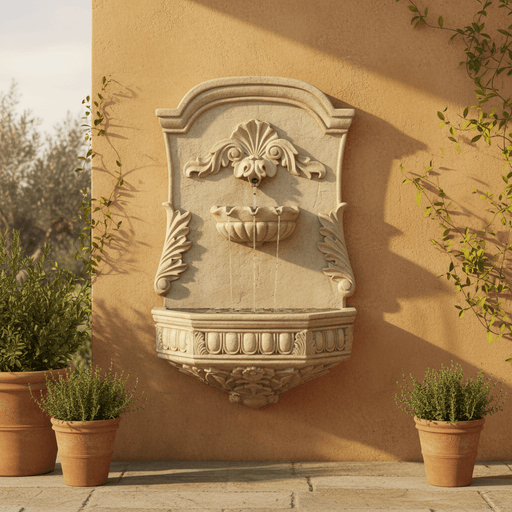 Scroll Garden Wall Fountain (29 - Inch) Side Angle