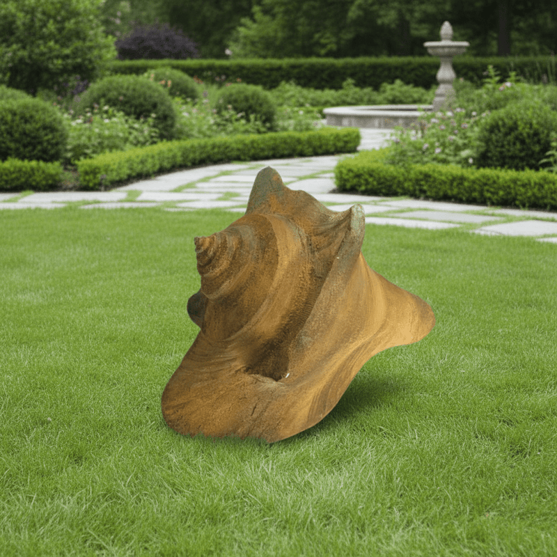 Sea Shell Garden Statue (36 - Inch) Side Angle