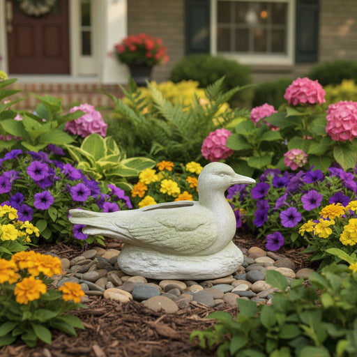Seagull Bird Garden Statue (9 - Inch) Side Angle