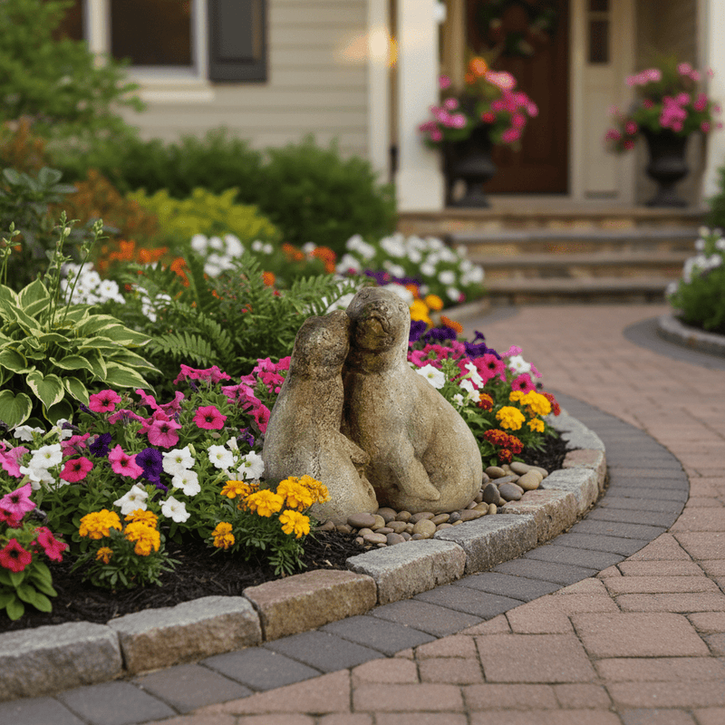 Seal Cub Garden Statue (10 - Inch) Side Angle