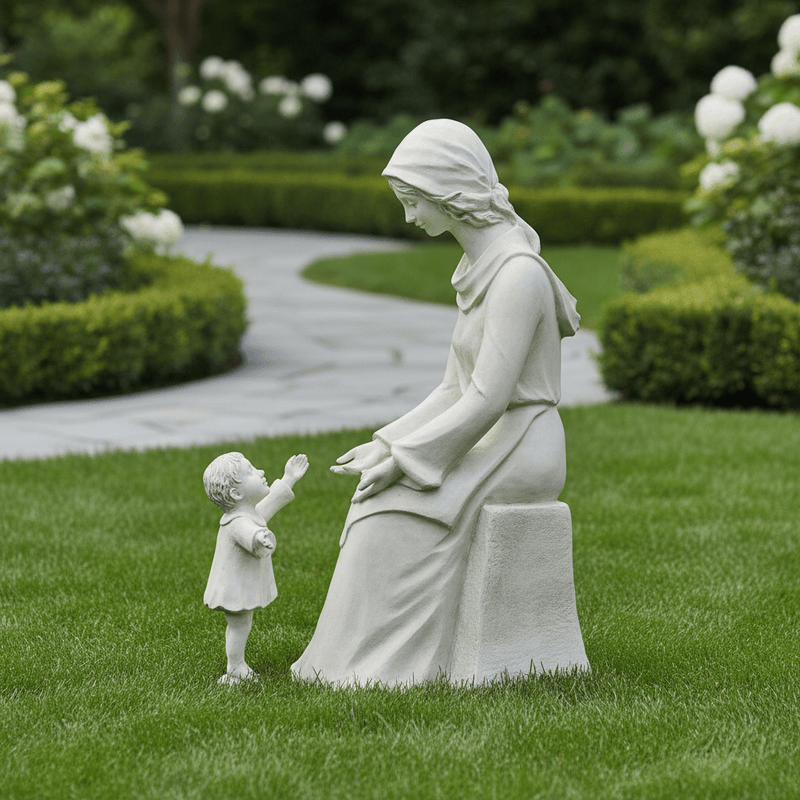 Seated Mary with Baby Jesus Statue (57-Inch)