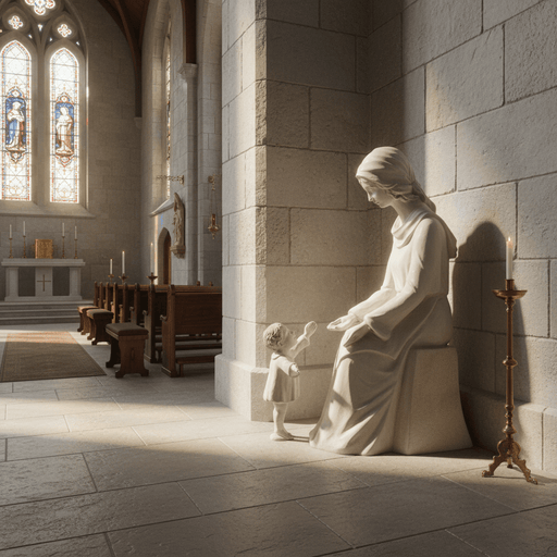 Seated Mary with Baby Jesus Statue (57-Inch)