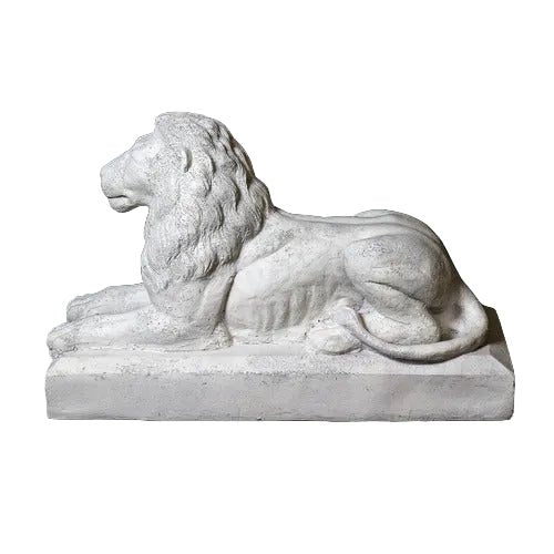 Sentinel Lion Small Garden Statue (8 - Inch) Side View