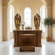Set of Large Winged Guardian Angels with Candleholder Outdoor Statue (27-Inch)